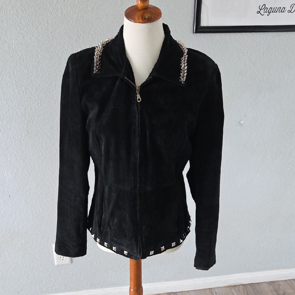 Uniform Leather John Paul Richard Black Jacket with Spikes Vintage 6 8